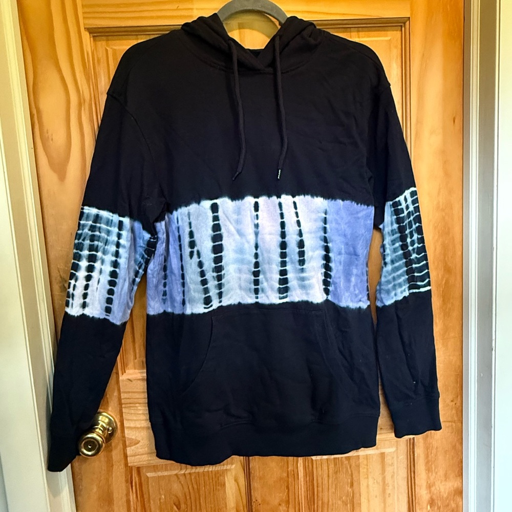 Original Use Navy Hoodie with Tie-Dye Stripe Men’s Small